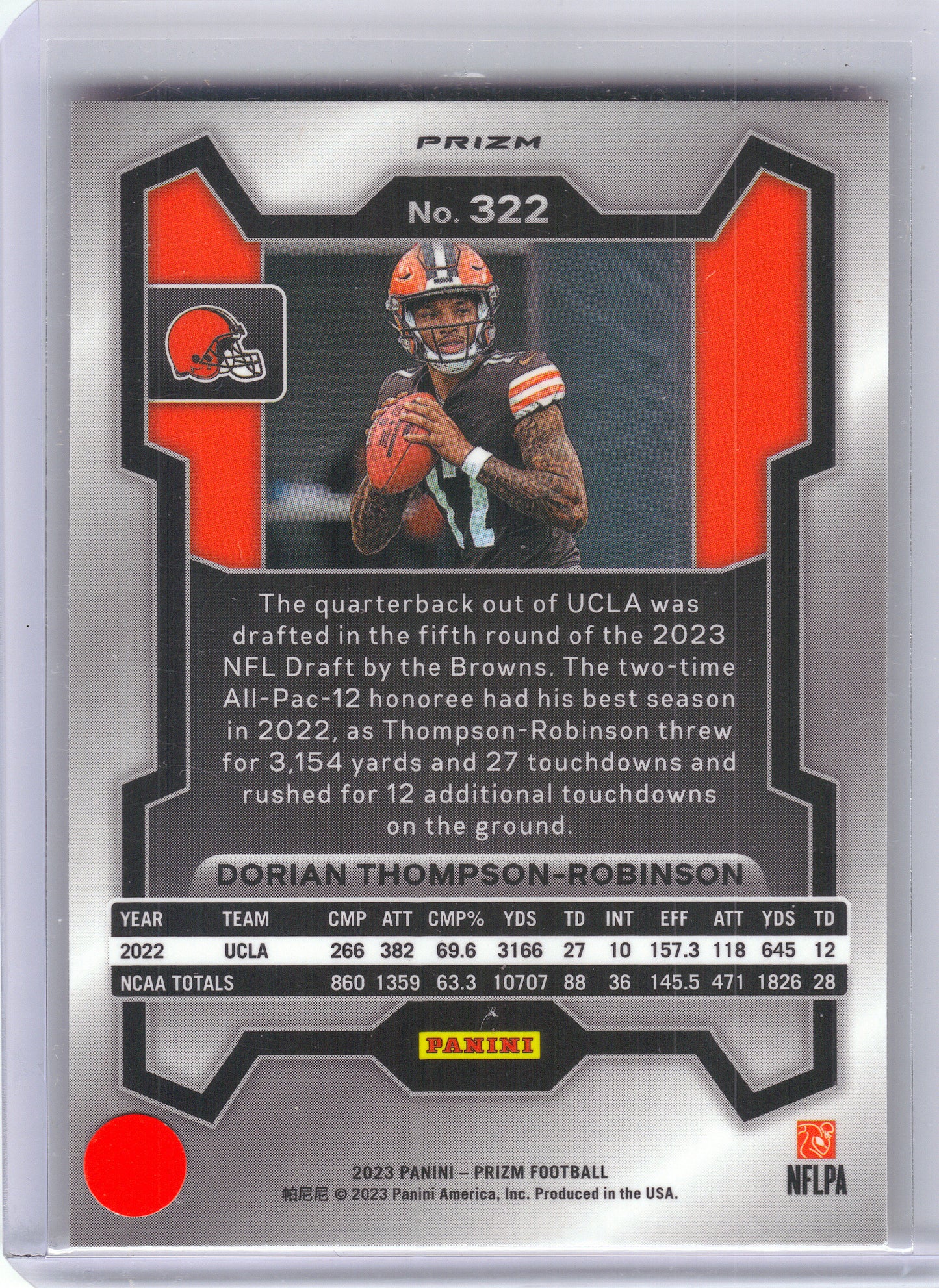 2023 Panini Prizm #322 Dorian Thompson-Robinson Disco Cleveland Browns