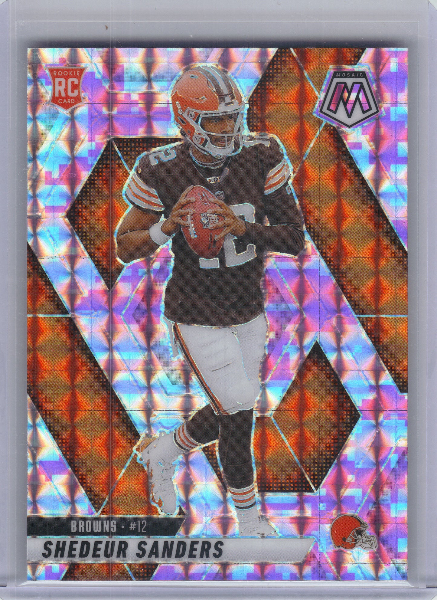 2025 Panini Mosaic #302 Shedeur Sanders Mosaic Camo Pink Cleveland Browns Rookie