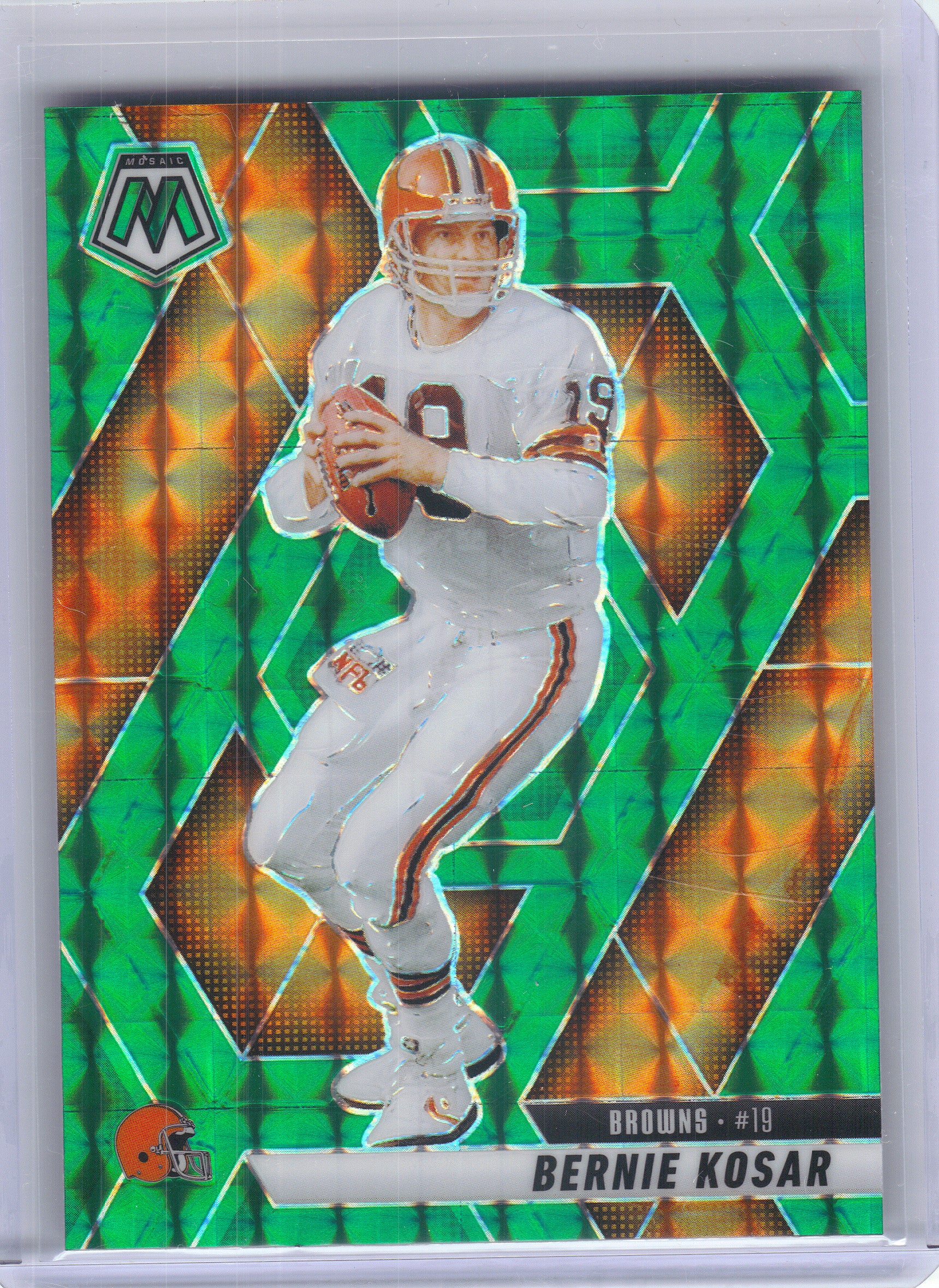 2025 Panini Mosaic #65 Bernie Kosar Mosaic Green Cleveland Browns