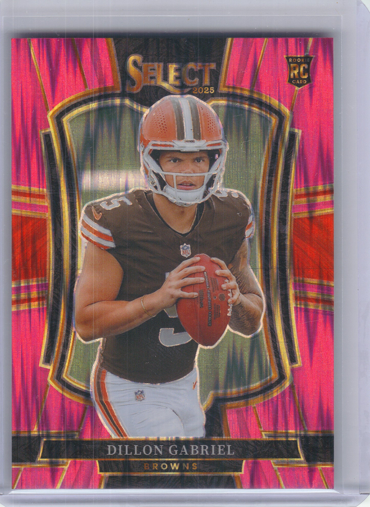 2025 Panini Select #154 Dillon Gabriel Pink Prizm Shock Cleveland Browns Rookie