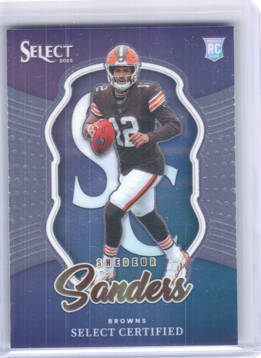 2025 Panini Select #12 Shedeur Sanders Select Certified Rookies Cleveland Browns
