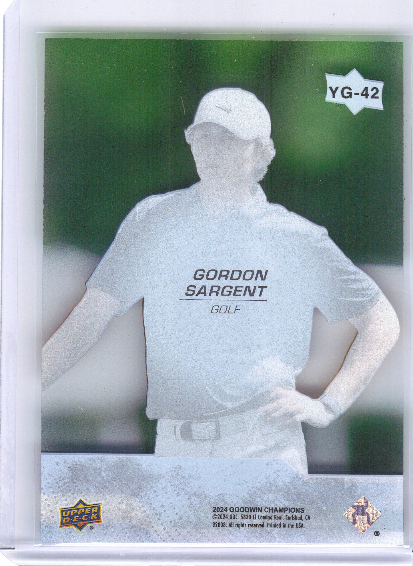 2024 Upper Deck Goodwin Champions #YG-42 Gordon Sargent Young Guns Clear Cut