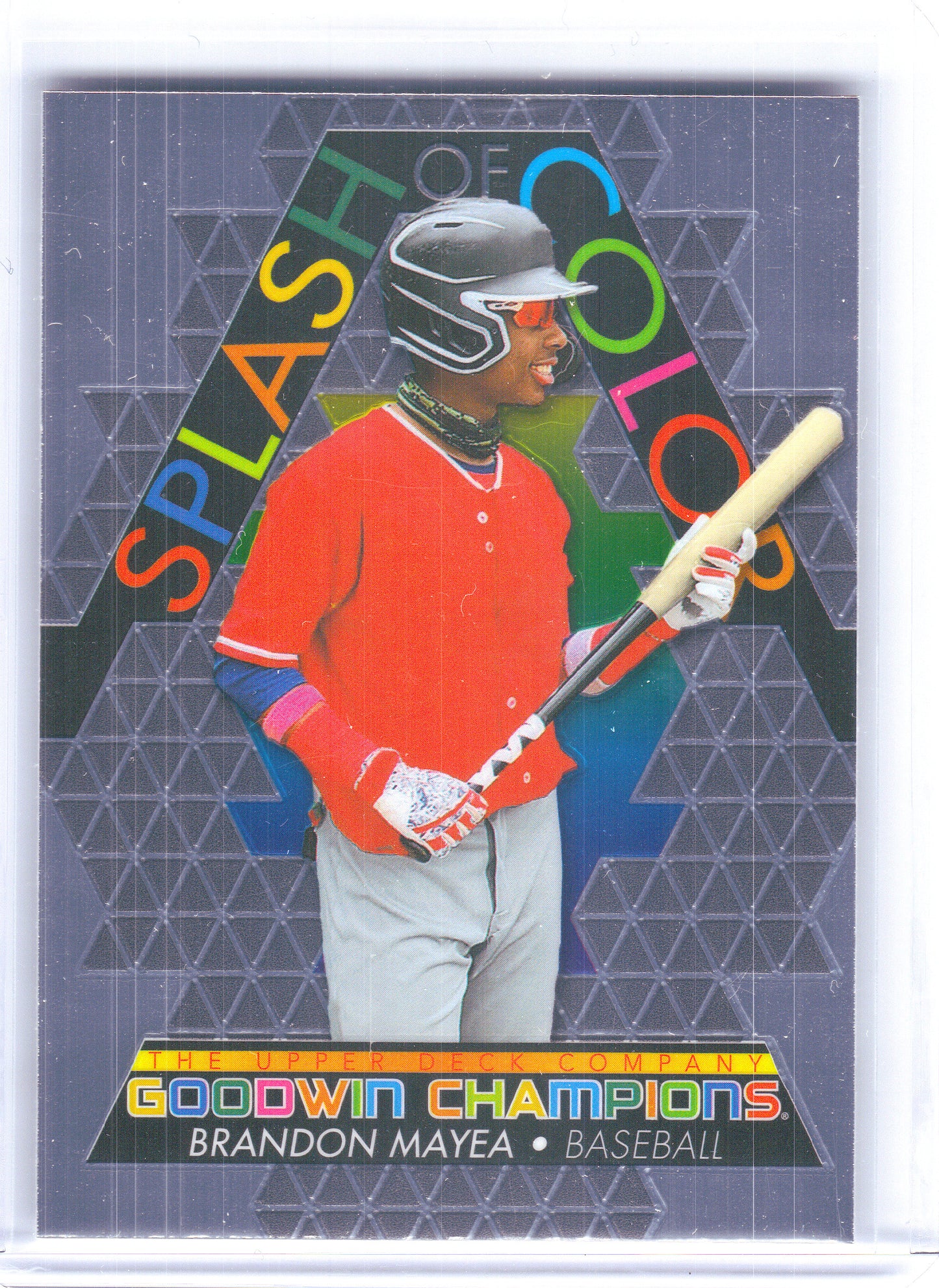 2022 Upper Deck Goodwin Champions #SCP24 Brandon Mayea Splash of Color Platinum