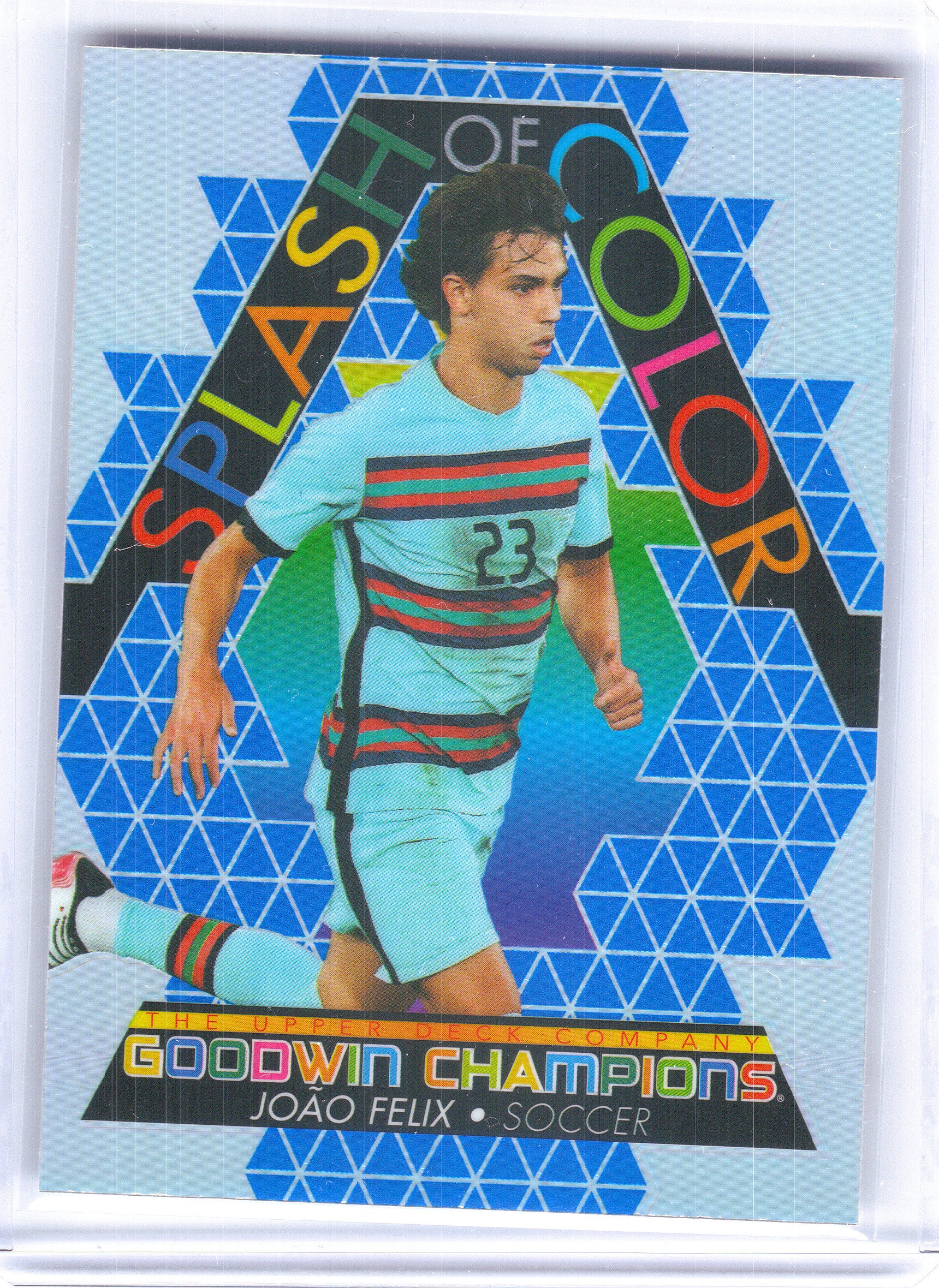 2022 Upper Deck Goodwin Champions #SCP5 Joao Felix Splash of Color Platinum Rainbow Blue
