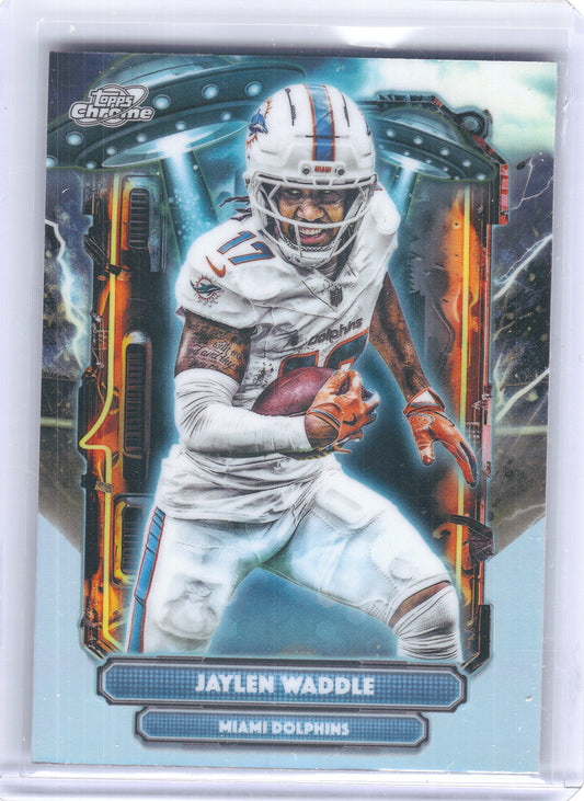 2025 Topps Chrome Cosmic #ET-15 Jaylen Waddle Extraterrestrial Talent Miami Dolphins