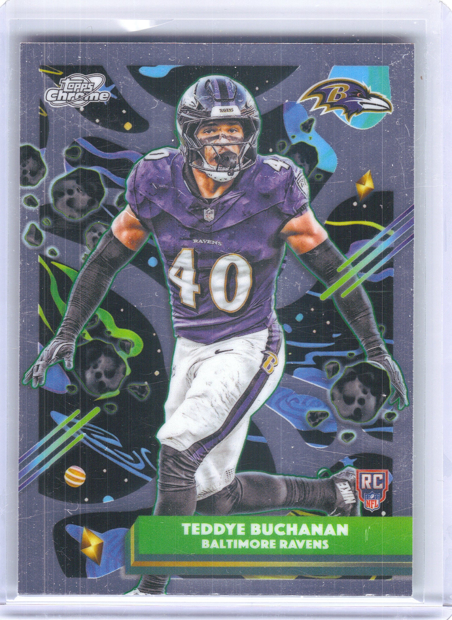 2025 Topps Chrome Cosmic #109 Teddye Buchanan Baltimore Ravens Rookie