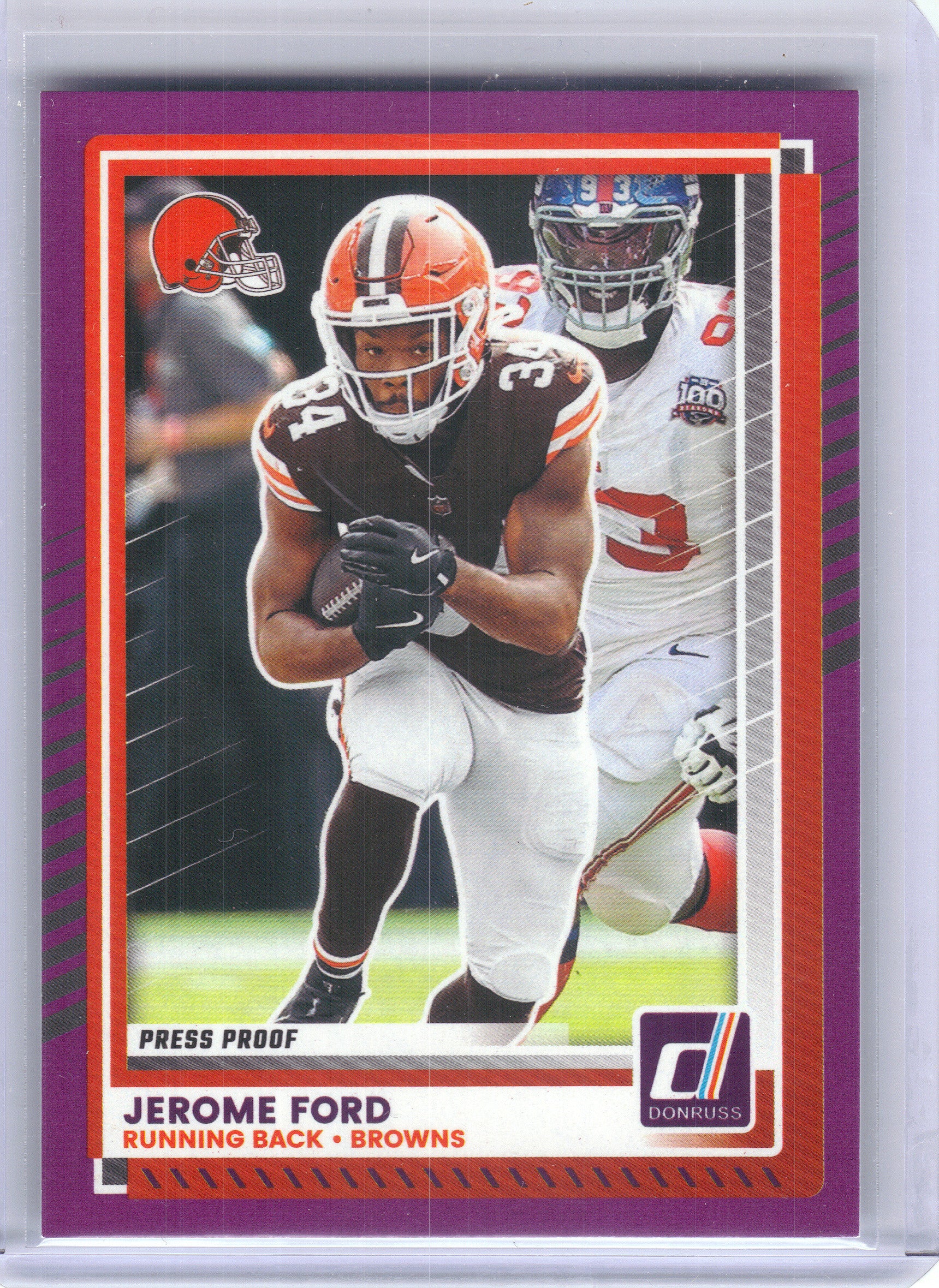 2025 Donruss #84 Jerome Ford Press Proofs Purple Cleveland Browns