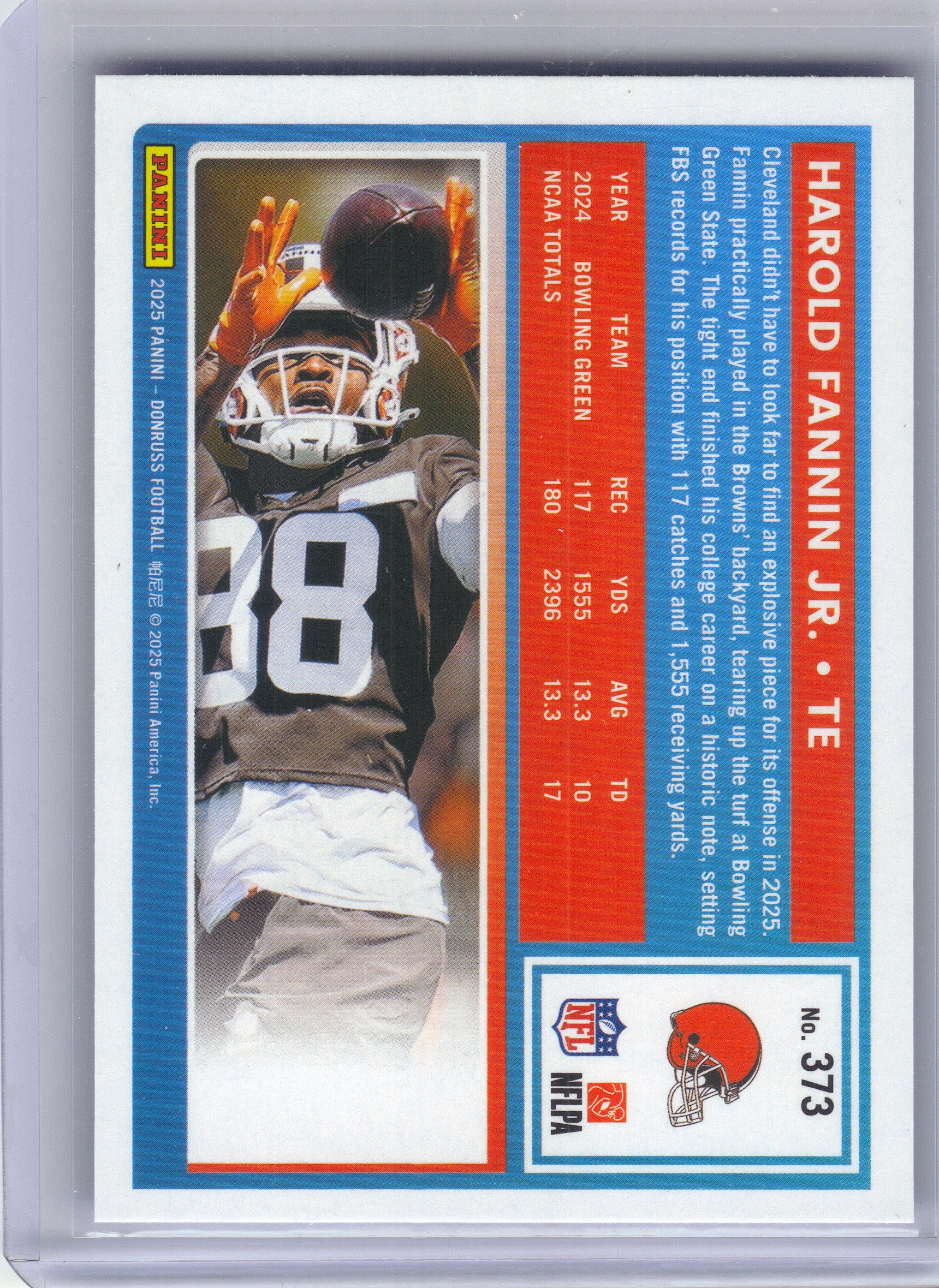 2025 Donruss #373 Harold Fannin Jr. Press Proofs Blue Cleveland Browns Rookie