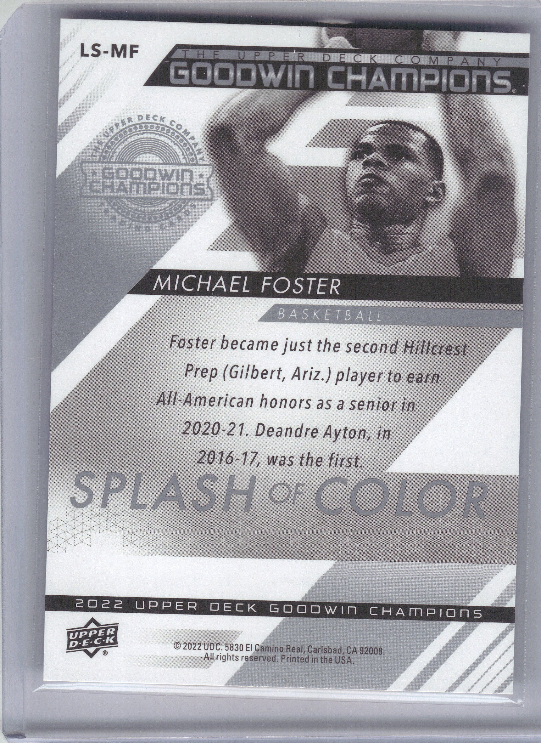 2022 Upper Deck Goodwin Champions #142 Michael Foster