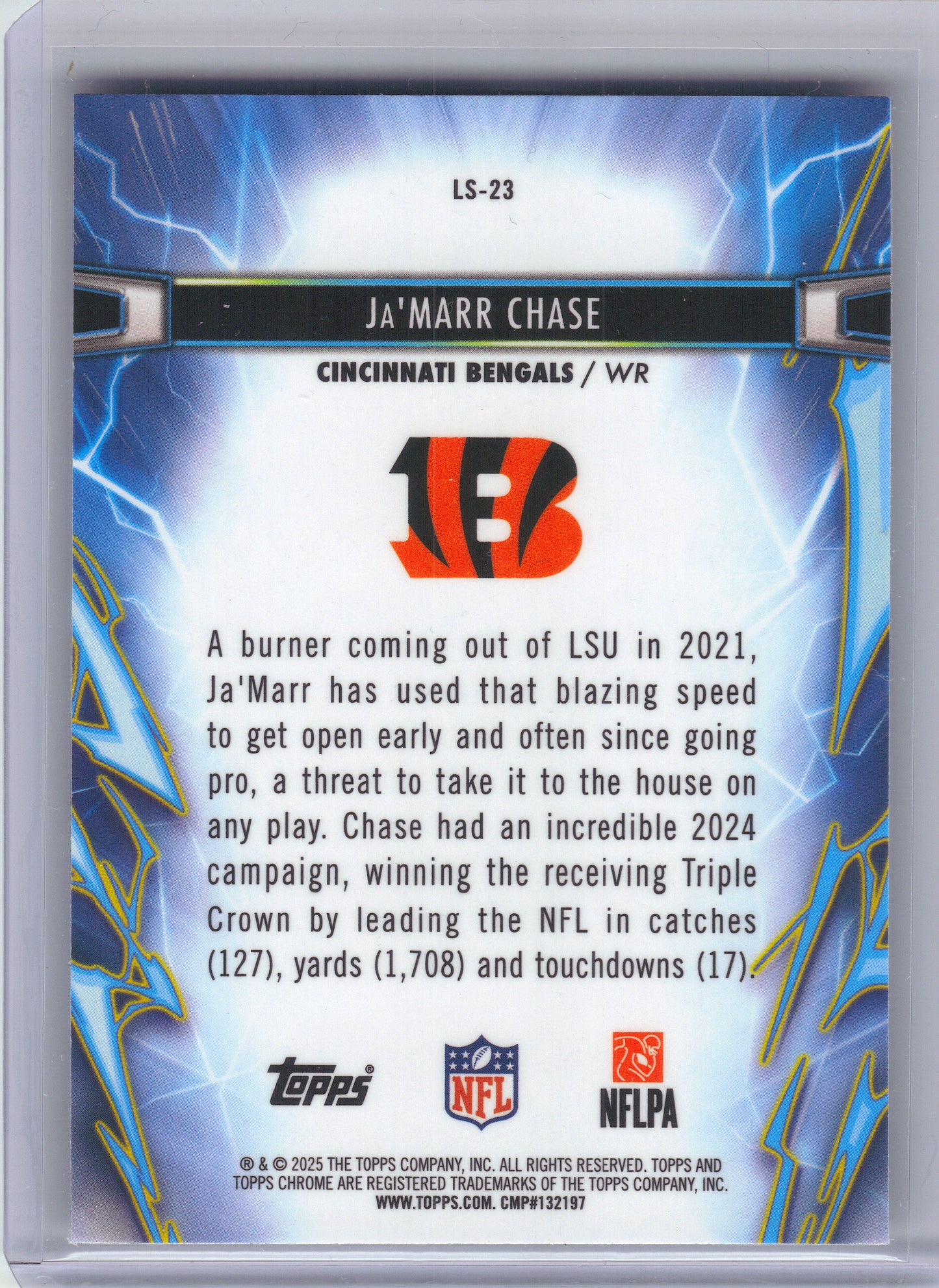 2025 Topps Chrome Cosmic #LS-23 Ja'Marr Chase Light Speed Cincinnati Bengals