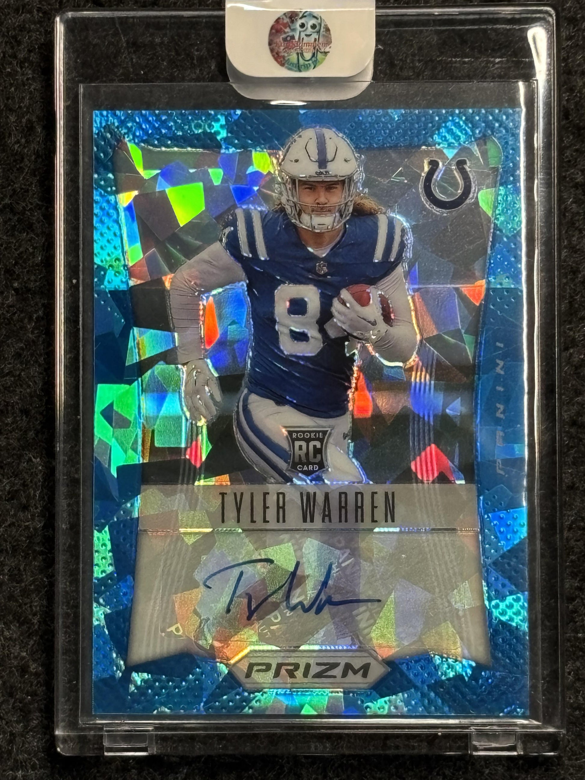 2025 Panini Prizm #RWI-TWN Tyler Warren Retro 2012 Signatures Blue Ice #/99 Indianapolis Colts SN, Auto