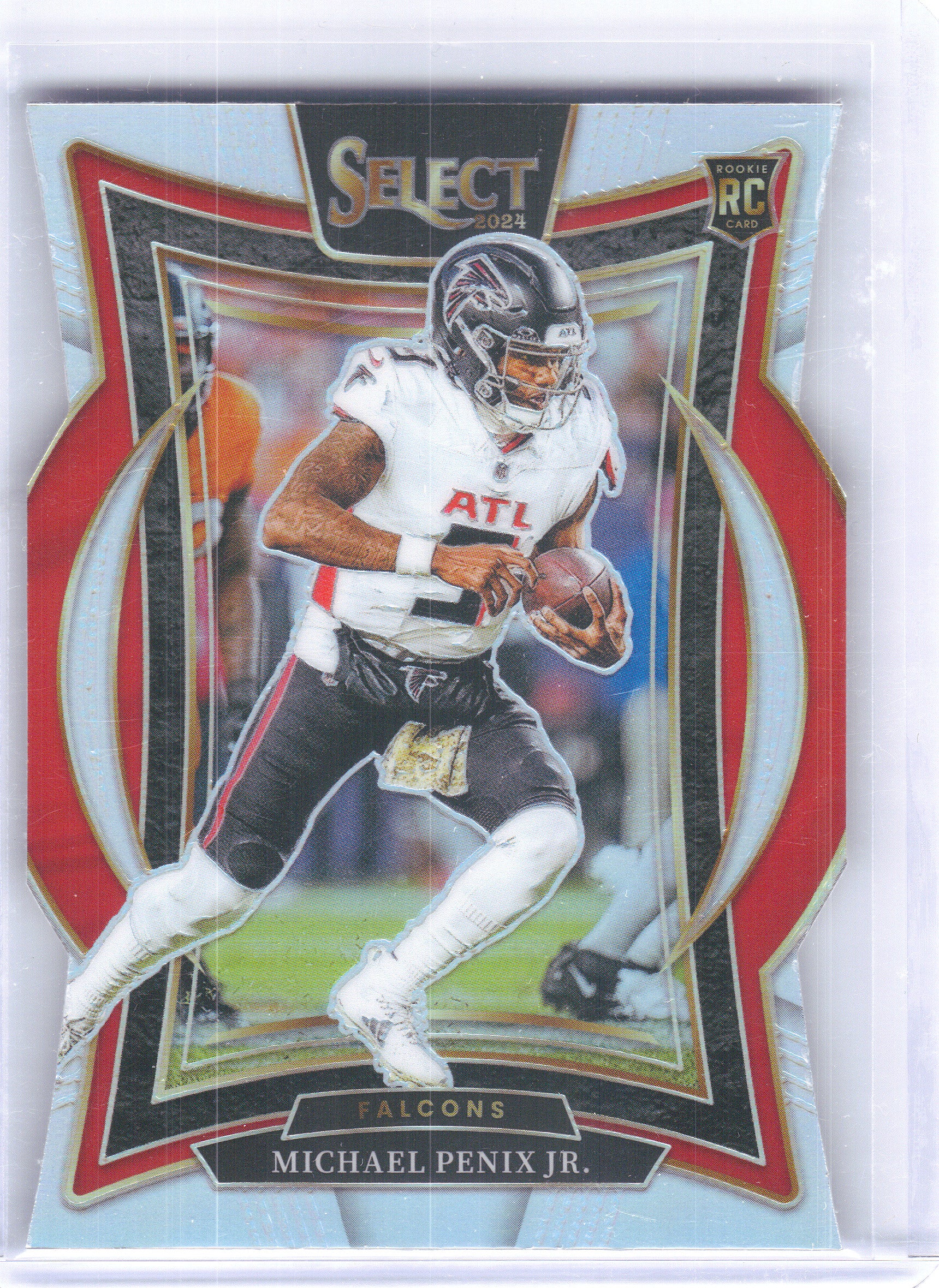 2024 Panini Select #80 Michael Penix Jr. Silver Prizm Die Cut Atlanta Falcons Rookie