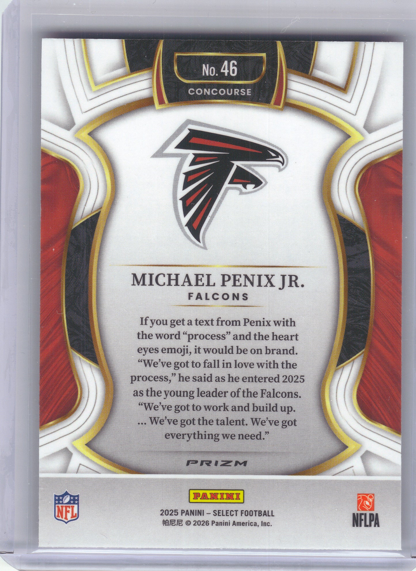 2025 Panini Select #46 Michael Penix Jr. Pink Prizm Shock Atlanta Falcons