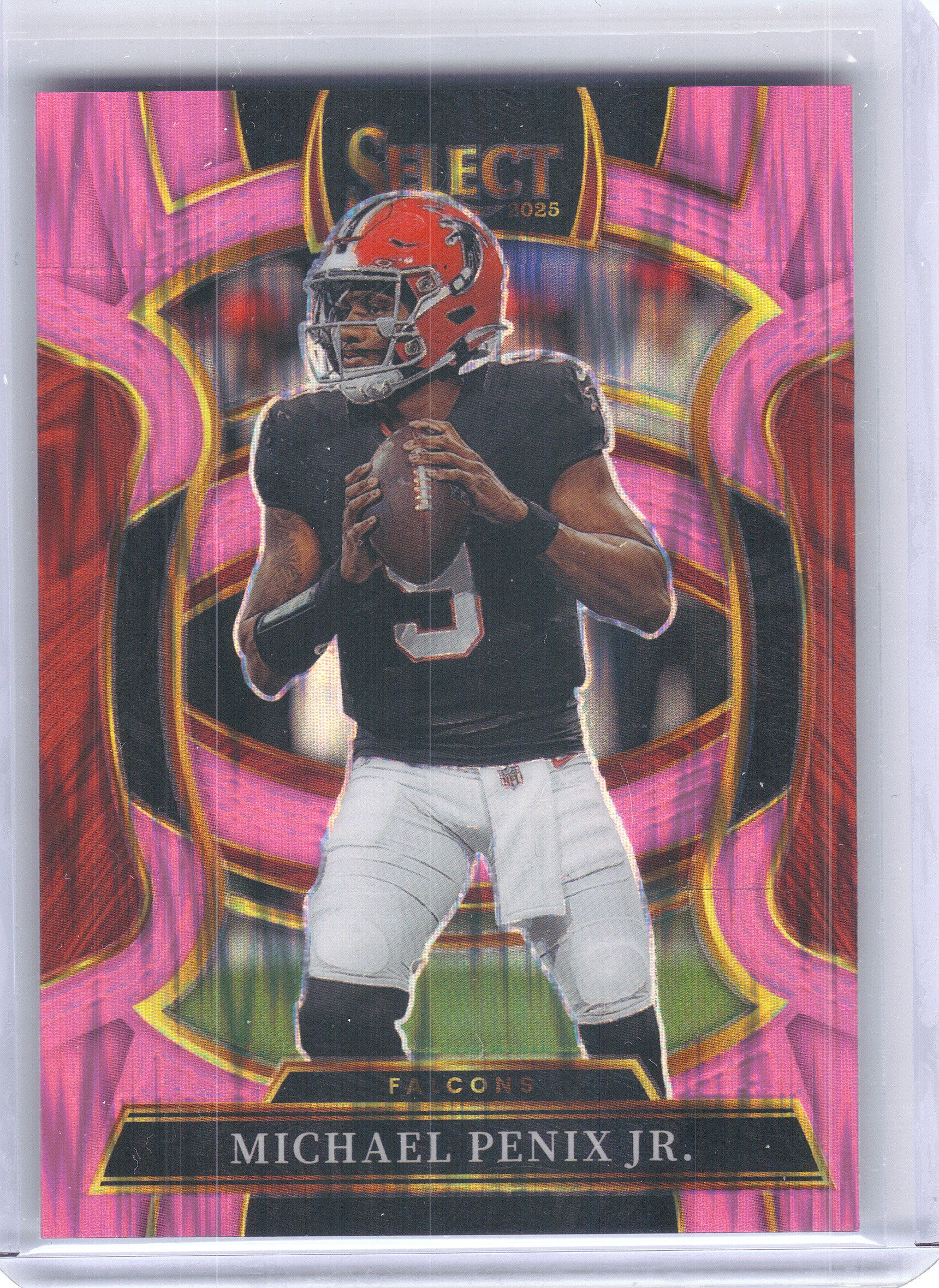 2025 Panini Select #46 Michael Penix Jr. Pink Prizm Shock Atlanta Falcons