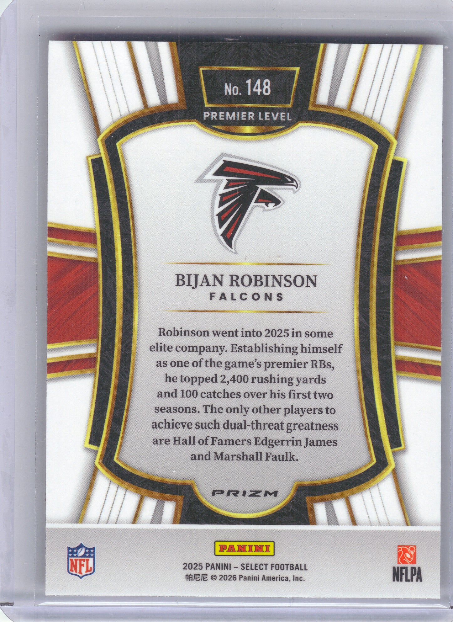 2025 Panini Select #148 Bijan Robinson Pink Prizm Shock Atlanta Falcons