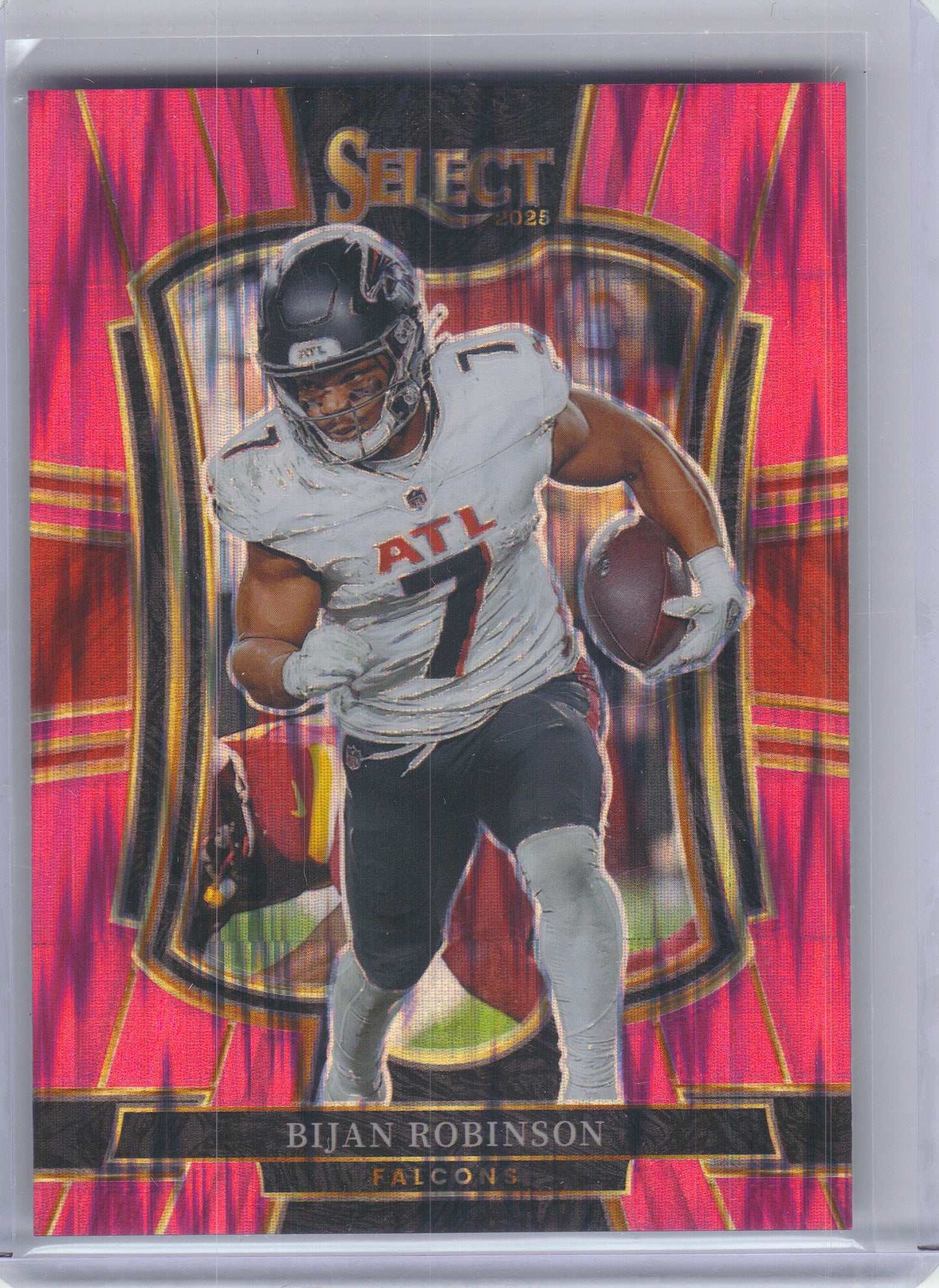 2025 Panini Select #148 Bijan Robinson Pink Prizm Shock Atlanta Falcons