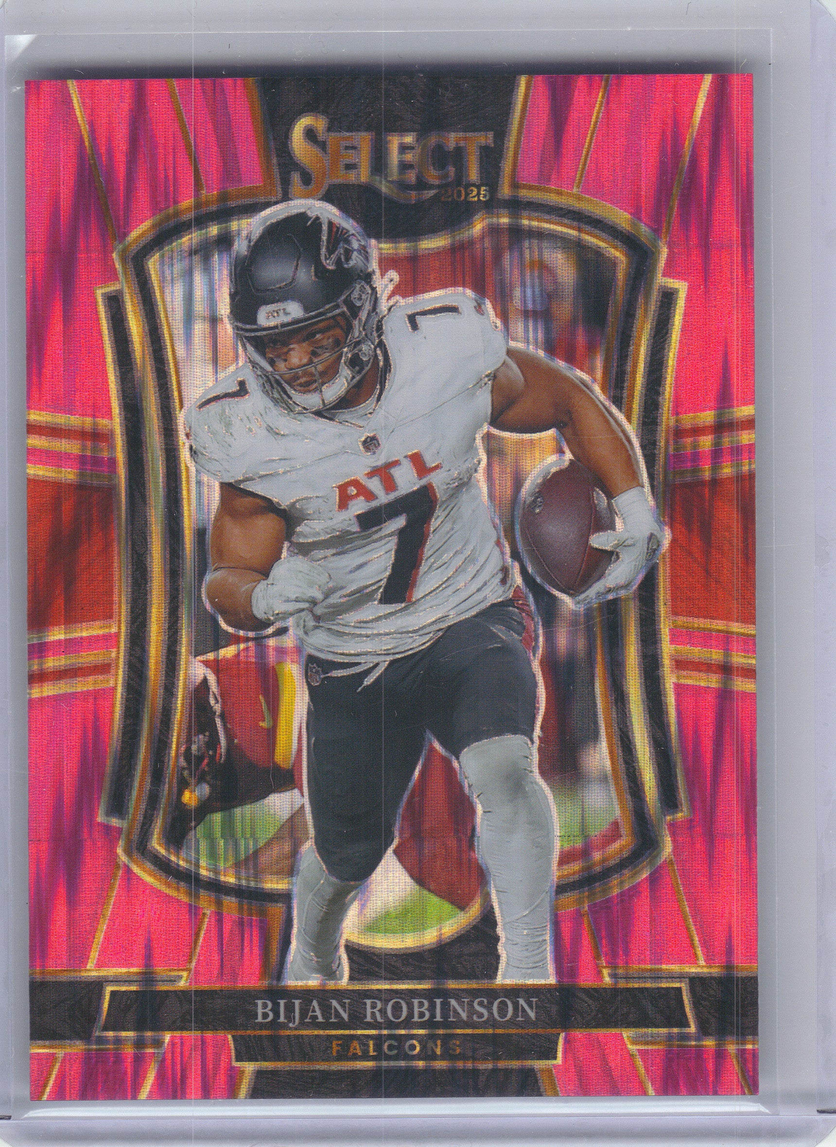 2025 Panini Select #148 Bijan Robinson Pink Prizm Shock Atlanta Falcons
