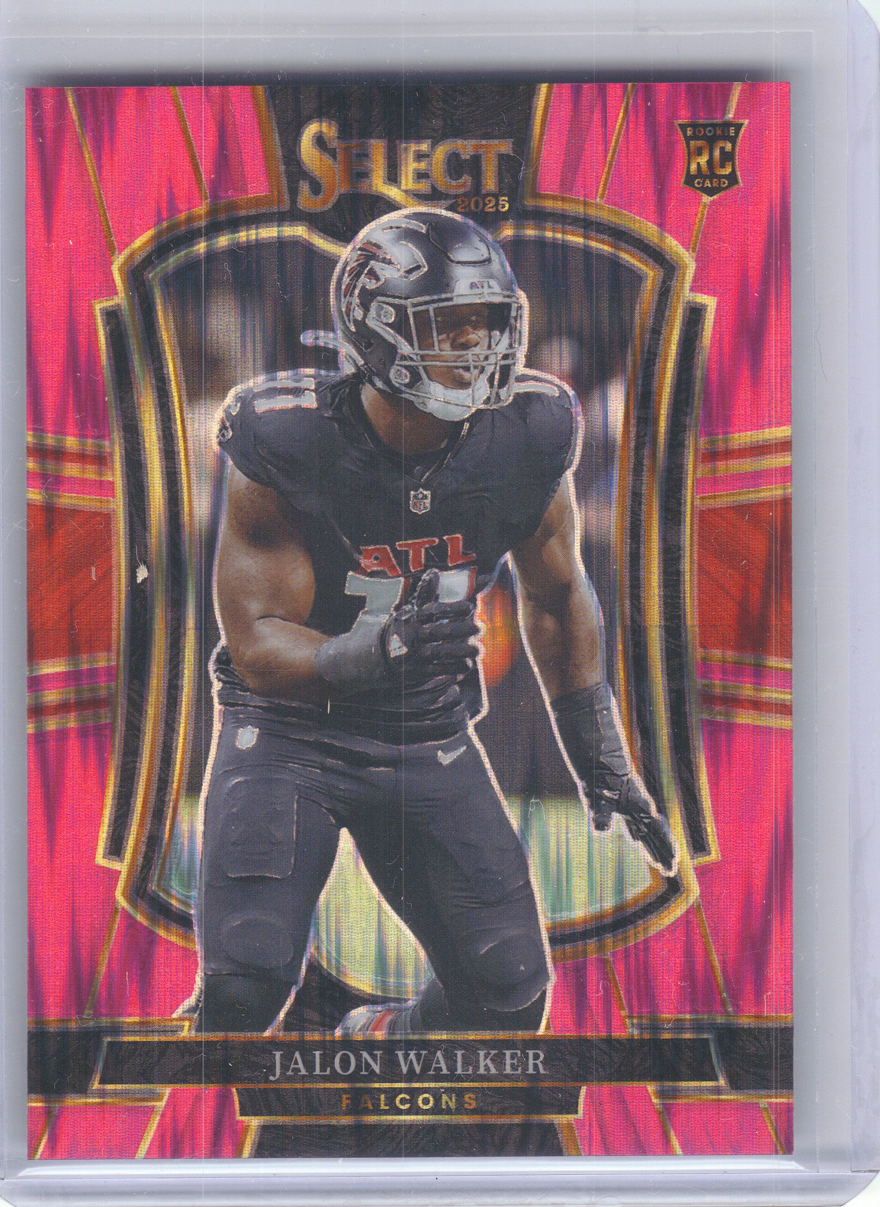2025 Panini Select #146 Jalon Walker Pink Prizm Shock Atlanta Falcons