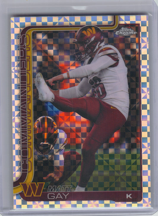 2025 Topps Chrome #300 Matt Gay X-Fractor Washington Commanders
