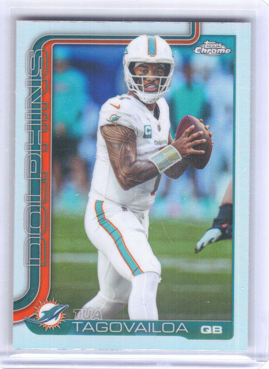 2025 Topps Chrome #187 Tua Tagovailoa Refractor Miami Dolphins