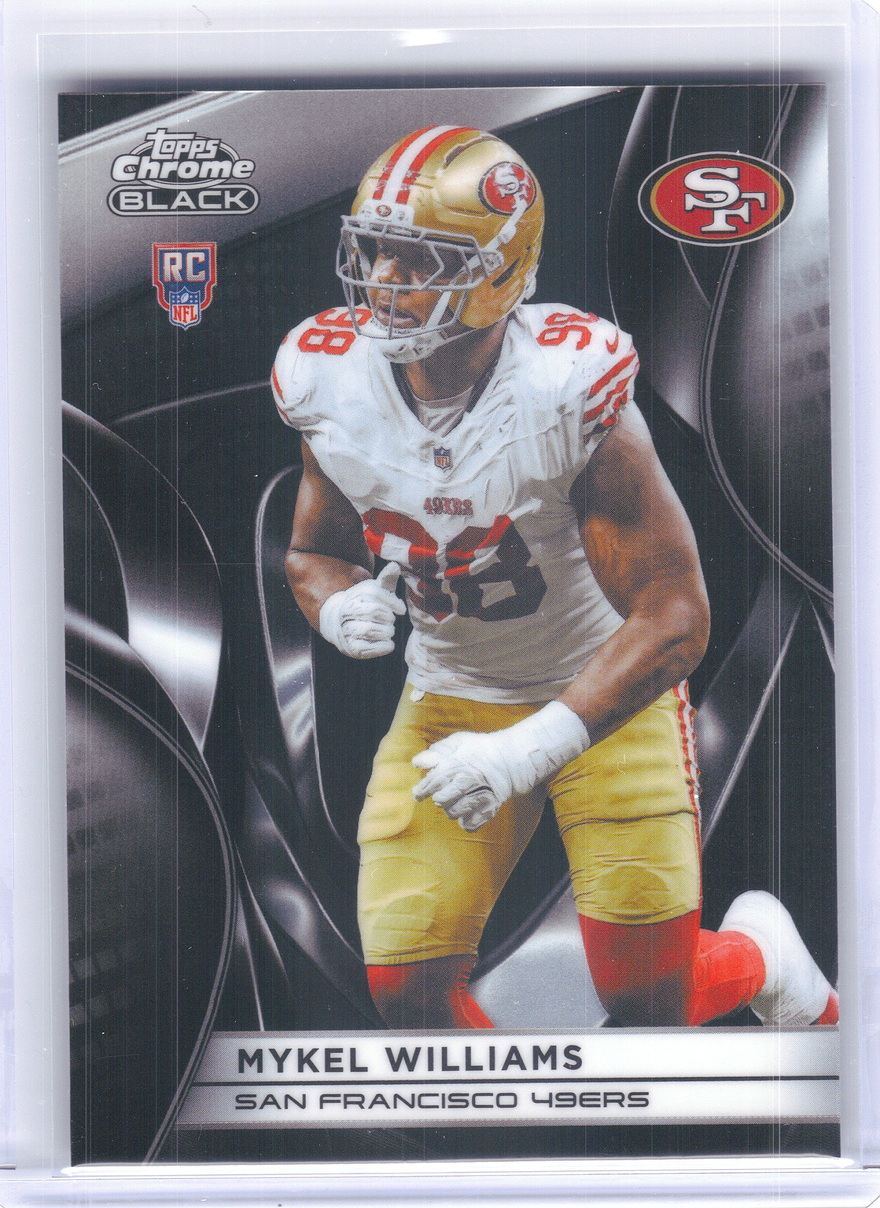 2025 Topps Chrome Black #143 Mykel Williams San Francisco 49ers Rookie