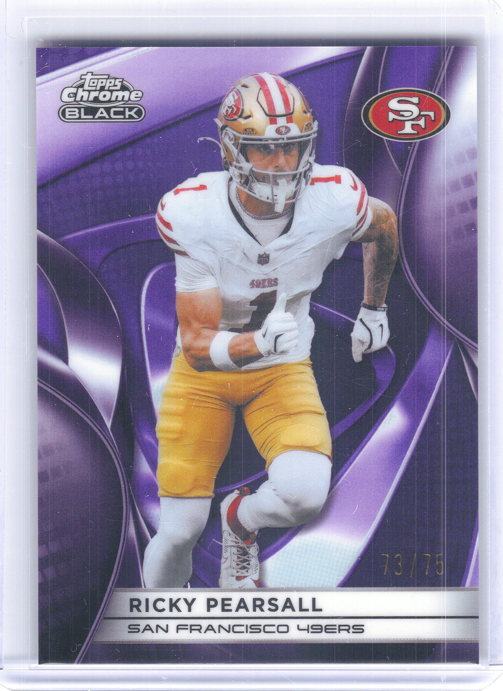 2025 Topps Chrome Black #87 Ricky Pearsall Purple /75 San Francisco 49ers