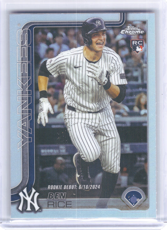 2025 Topps Chrome Update #USC138 Ben Rice Refractors New York Yankees