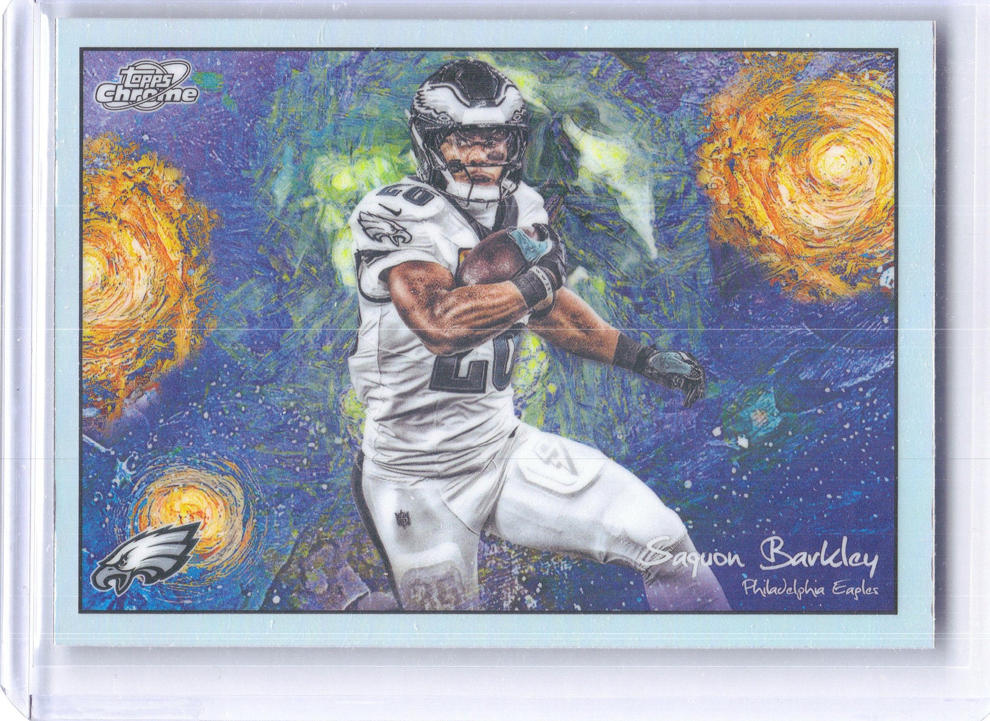 2025 Topps Chrome Cosmic #STN-16 Saquon Barkley Stars in the Night Philadelphia Eagles