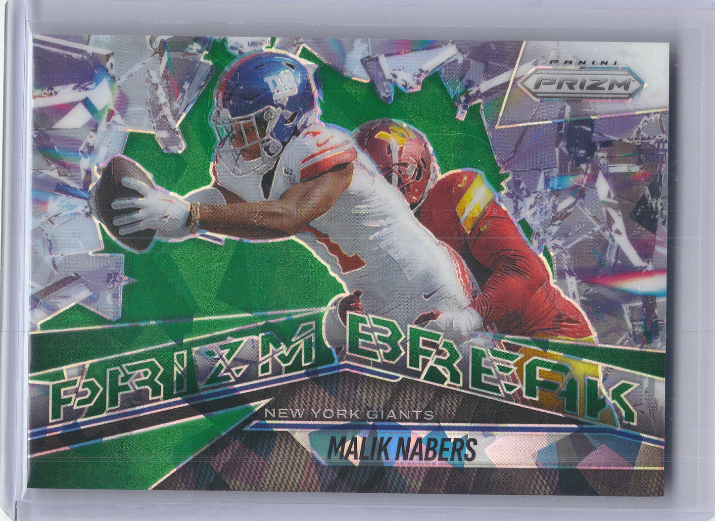 2025 Panini Prizm #5 Malik Nabers Prizm Break Green Ice New York Giants