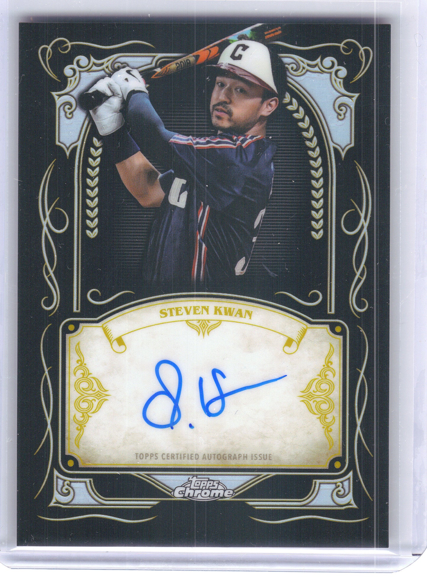2026 Topps Chrome #IS-SK Steven Kwan Ink Strokes Cleveland Guardians Auto