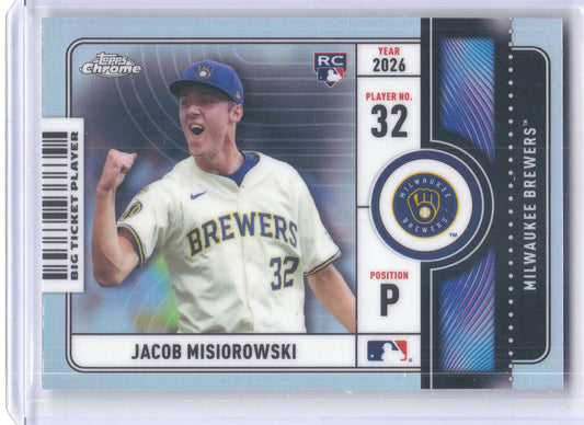 2026 Topps #BTP-2 Jacob Misiorowski Big Ticket Players Milwaukee Brewers