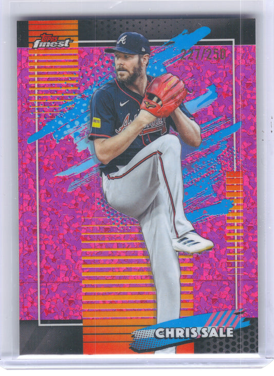 2026 Finest #137 Chris Sale Pink Mini-Diamond Refractors #/250 Atlanta Braves SN
