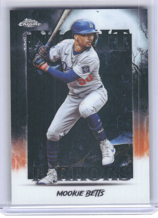 2025 Topps Chrome Update #NT-9 Mookie Betts Night Terrors Los Angeles Dodgers