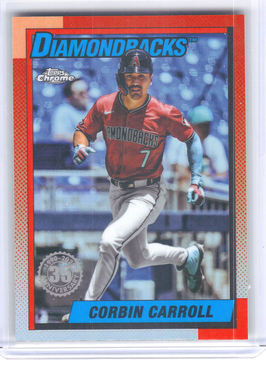 2025 Topps Chrome Update #90CU-12 Corbin Carroll 1990 Topps Chrome Arizona Diamondbacks