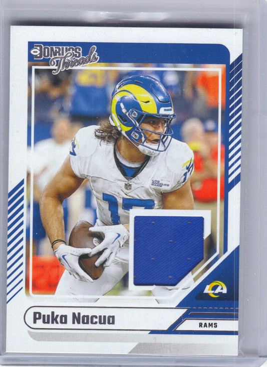 2024 Donruss #DTH-PNU Puka Nacua Donruss Threads Los Angeles Rams Memorabilia