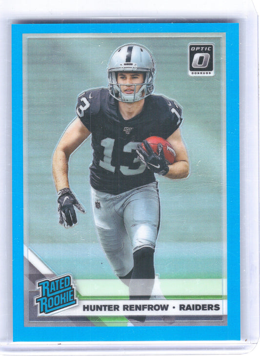 2019 Donruss Optic #190 Hunter Renfrow Aqua #/299 Oakland Raiders SN, Rookie
