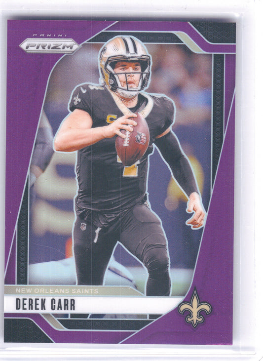 2024 Panini Prizm #203 Derek Carr Purple #/125 New Orleans Saints SN