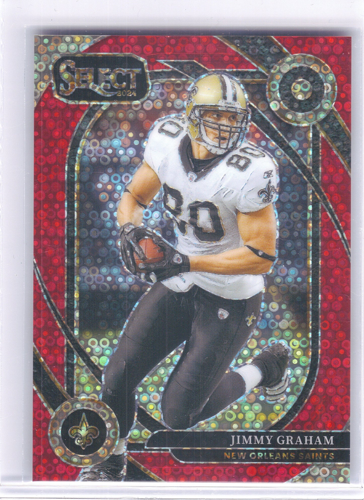2024 Panini Select #269 Jimmy Graham Red Disco Prism #/49 New Orleans Saints SN