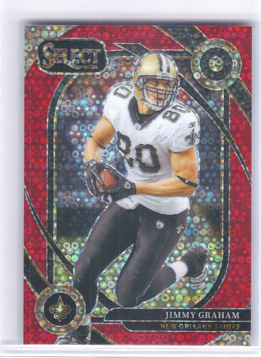 2024 Panini Select #269 Jimmy Graham Red Disco Prism #/49 New Orleans Saints SN