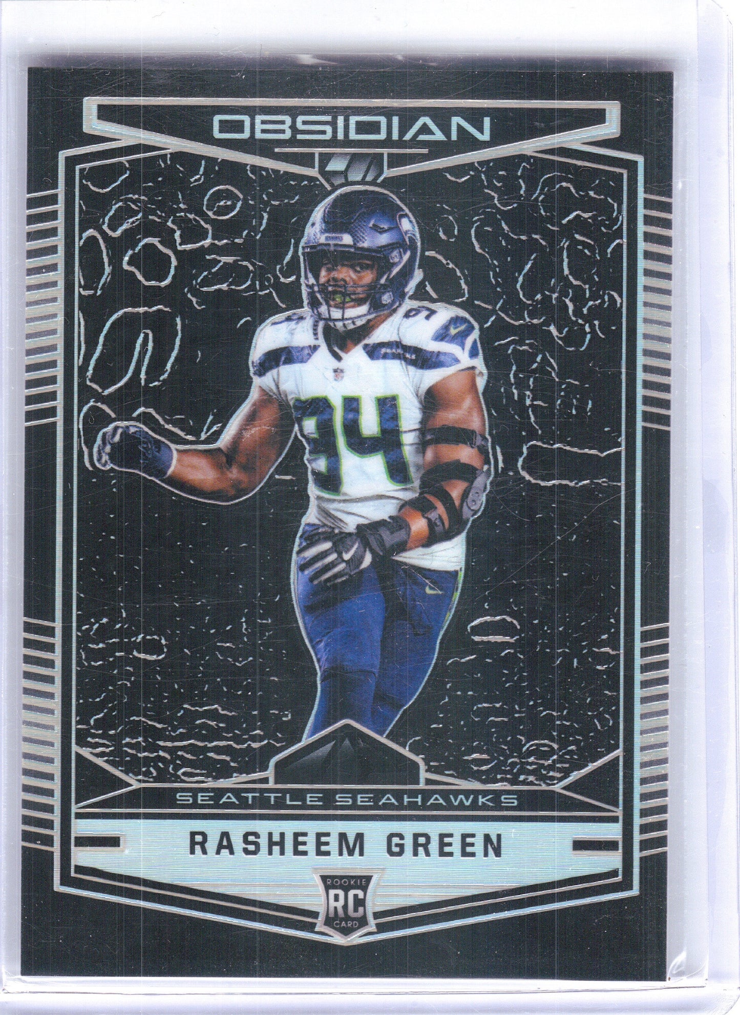 2018 Panini Obsidian #170 Rasheem Green Electric Etch Orange #/50 Seattle Seahawks SN, Rookie