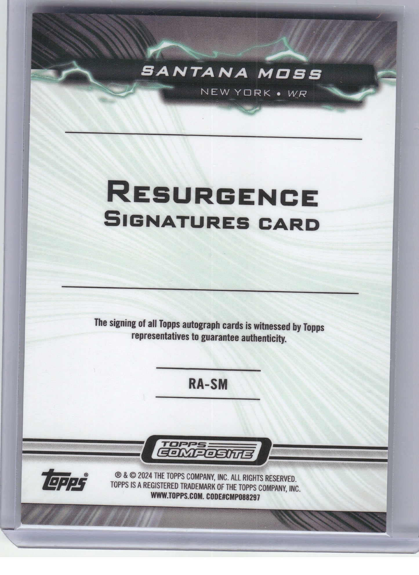 2023 Topps Composite #RA-SM Santana Moss Resurgence Signatures New York Jets Auto