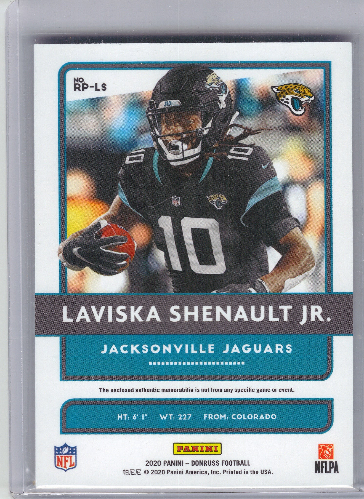 2020 Donruss #RP-LS Laviska Shenault Jr. Rookie Phenom Jerseys Jacksonville Jaguars Memorabilia