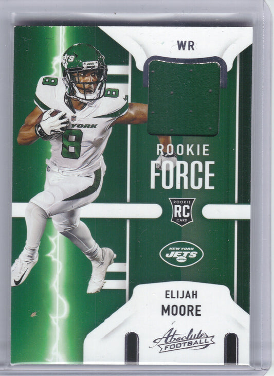 2021 Panini Absolute #RF-EMO Elijah Moore Rookie Force New York Jets Memorabilia