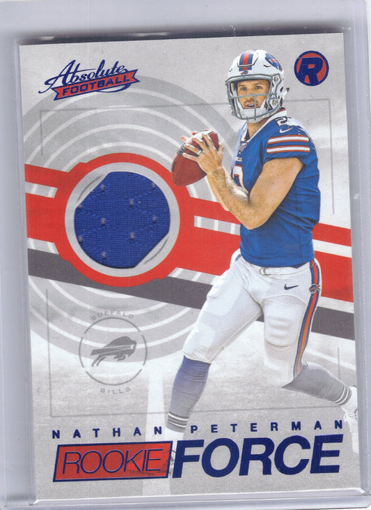 2017 Panini Absolute #11 Nathan Peterman Rookie Force Red Buffalo Bills Memorabilia
