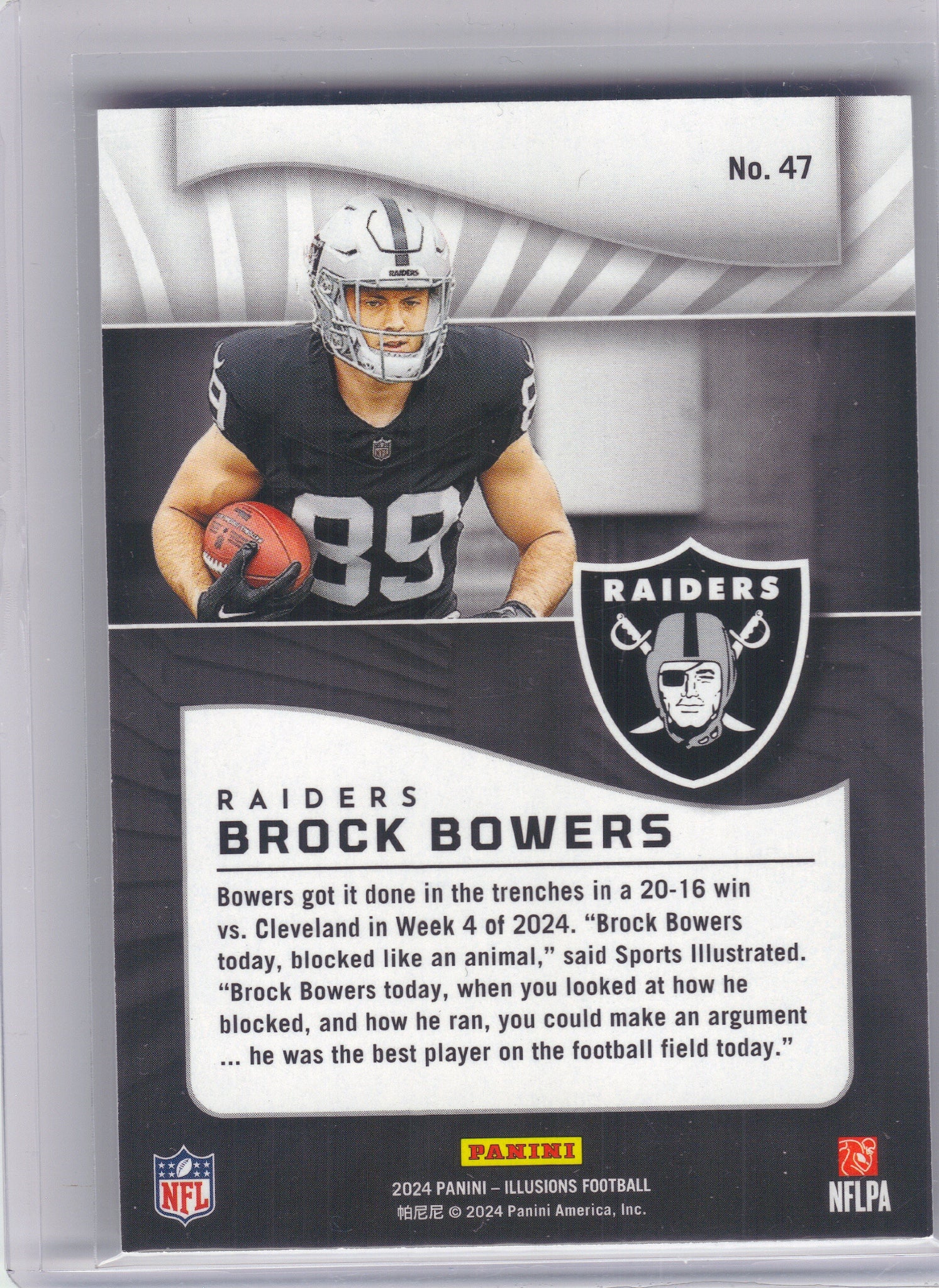 2024 Panini Illusions #47 Brock Bowers Cubic Trophy Collection #/399 Las Vegas Raiders SN, Rookie