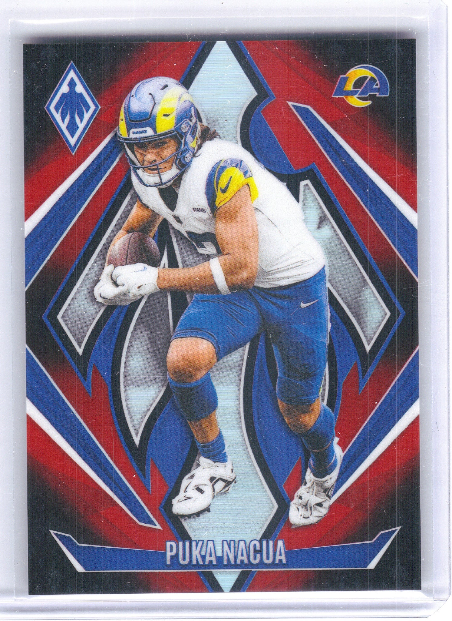 2024 Panini Phoenix #118 Puka Nacua Red Fade #/299 Los Angeles Rams SN