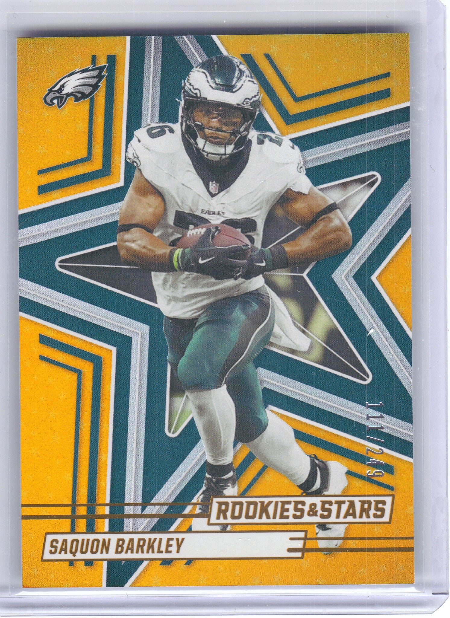 2025 Panini Rookies & Stars #45 Saquon Barkley Orange #/249 Philadelphia Eagles SN