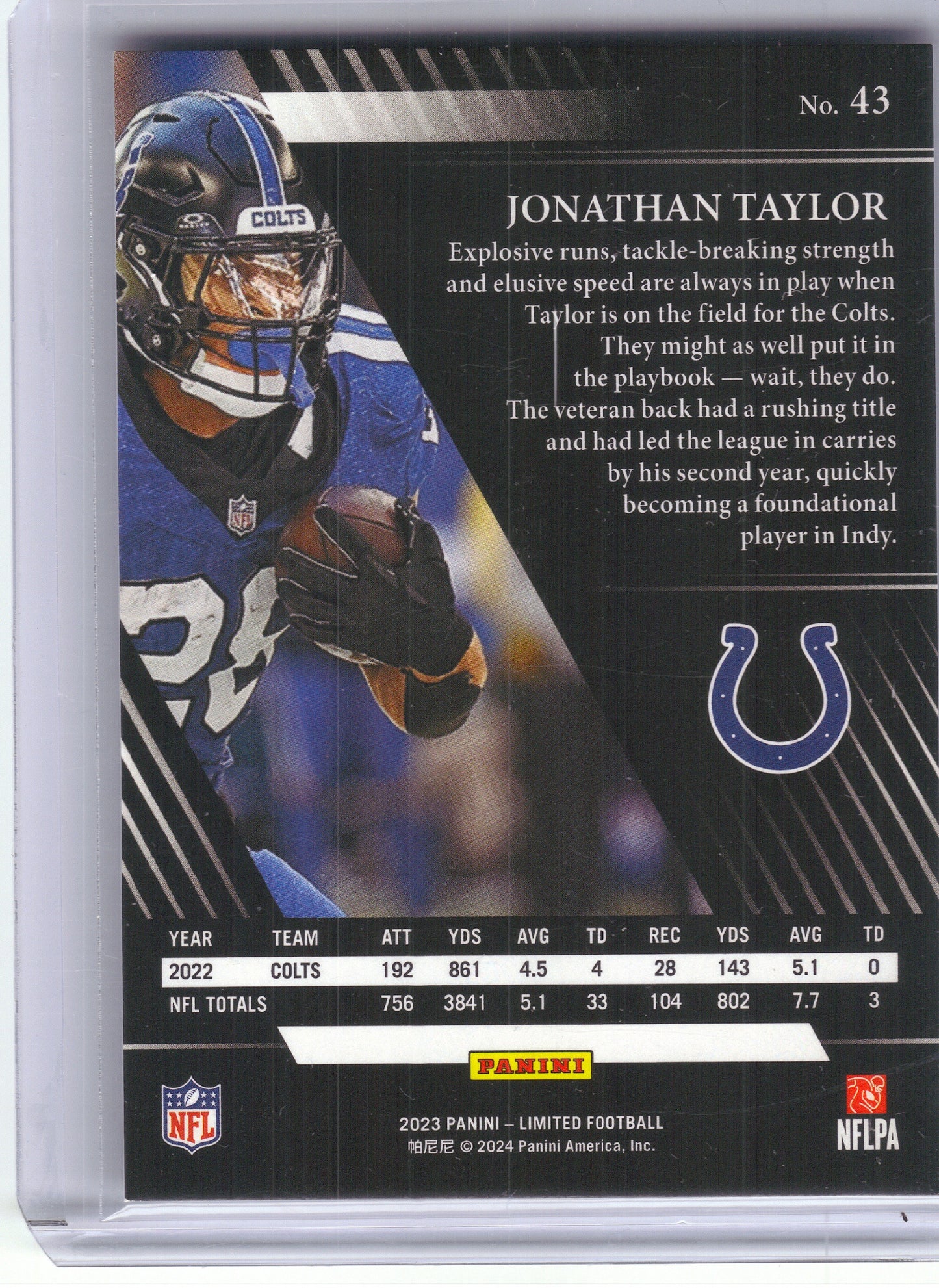 2023 Panini Limited #43 Jonathan Taylor Silver Spotlight #/150 Indianapolis Colts SN