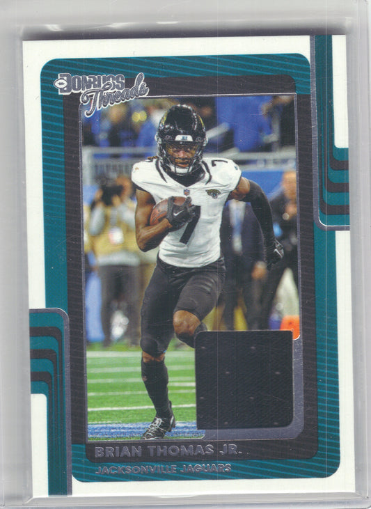 2025 Donruss #DTH-BTJ Brian Thomas Jr. Donruss Threads Jacksonville Jaguars Memorabilia