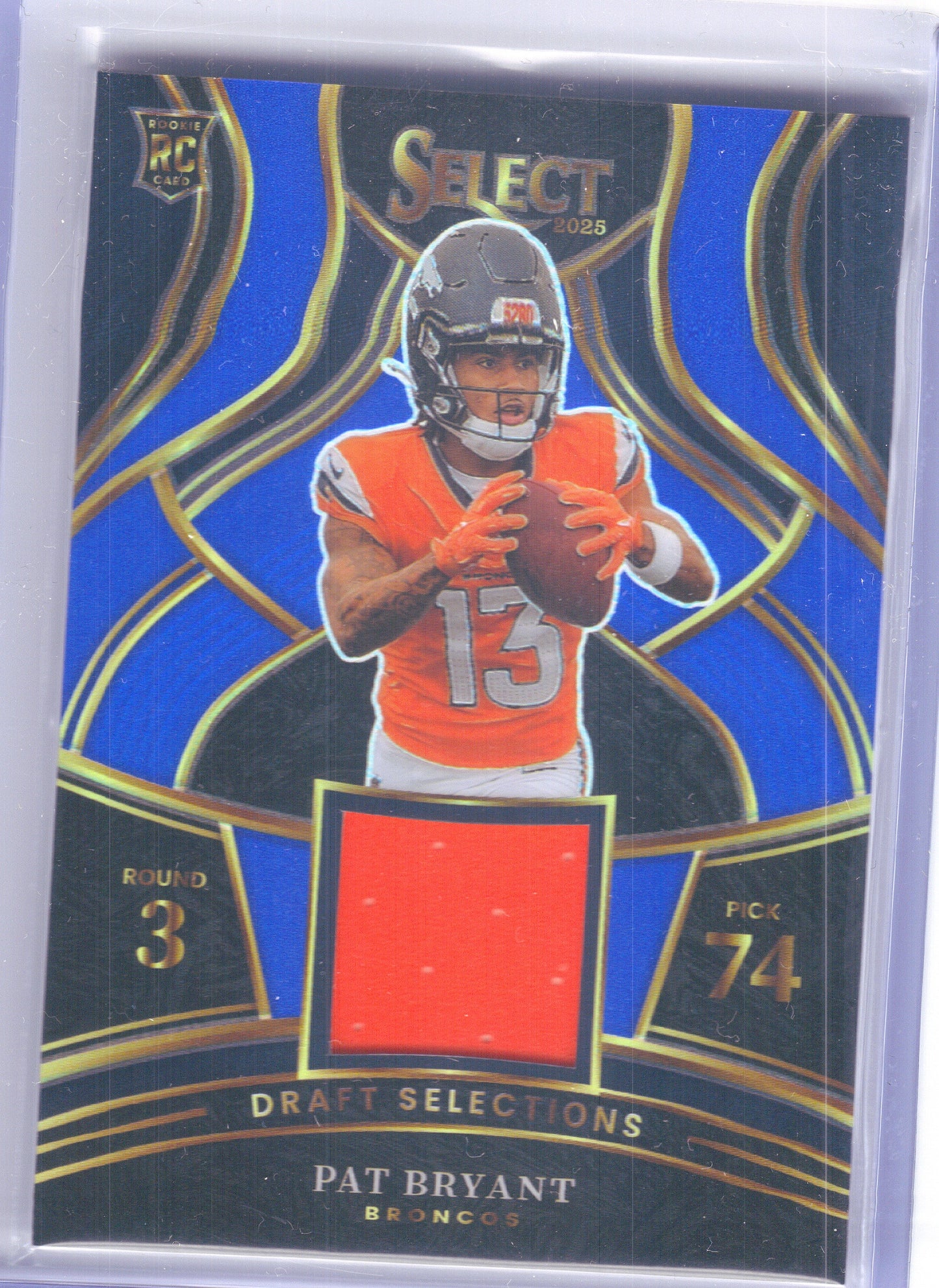 2025 Panini Select #DSM-PBT Pat Bryant Draft Selections Memorabilia Blue Prizm Denver Broncos Memorabilia